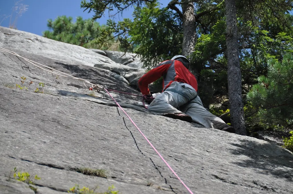 Eric making his way up the rock