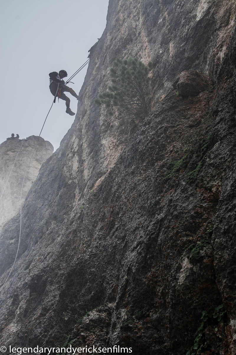 Foggy rappel