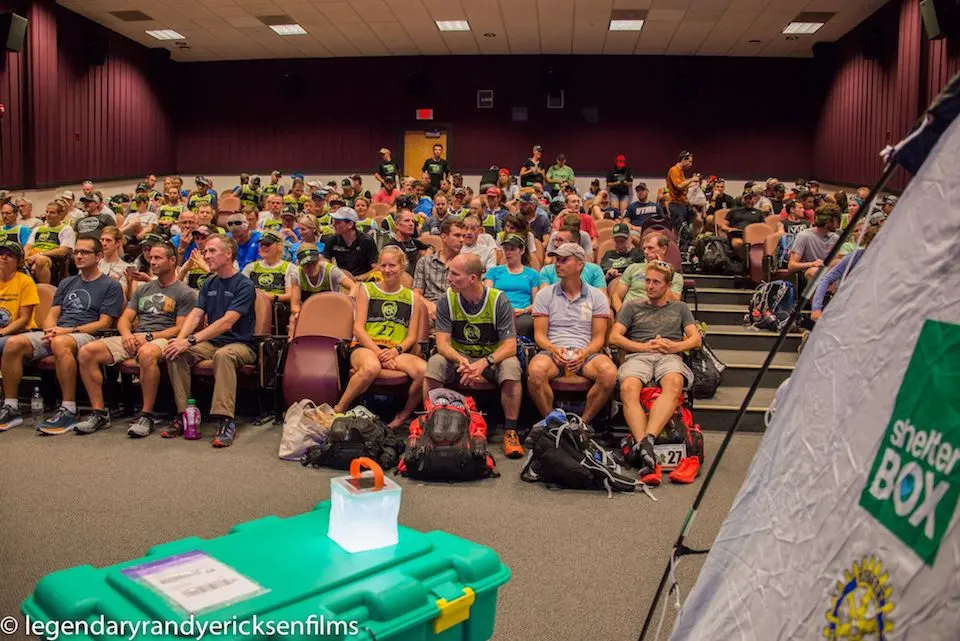 UNH auditorium - pre-race briefing