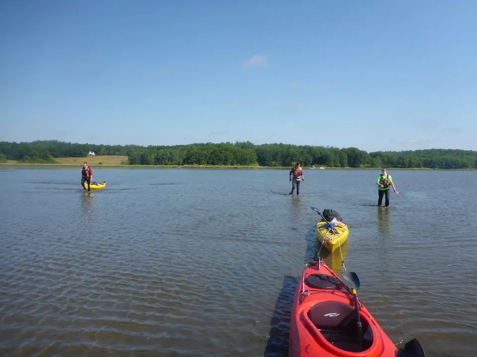 Towing boats on tidal flats, brutal